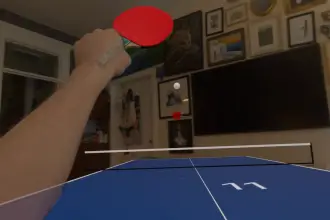PingPong Club meeting with hand tracking in Apple Vision Pro