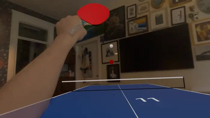 PingPong Club meeting with hand tracking in Apple Vision Pro