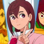 Momo Ayase from the Dandadan anime series looking angry, happy and surprised