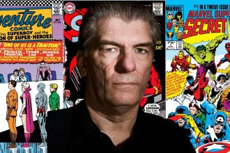 Jim Shooter behind a number of his past comics