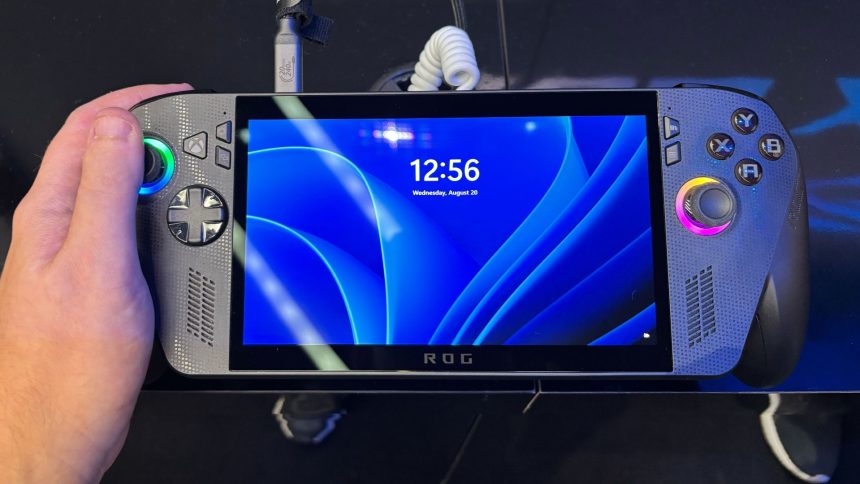 I tried the Xbox Ally. This nailed one side holding the handheld window