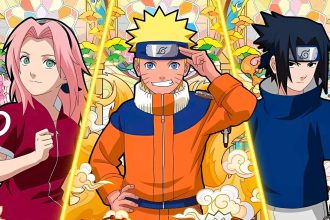 Sakura, Naruto, and Sasuke, as they appear in the original Naruto anime.