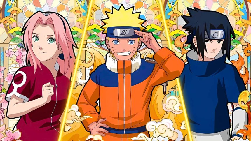 Sakura, Naruto, and Sasuke, as they appear in the original Naruto anime.